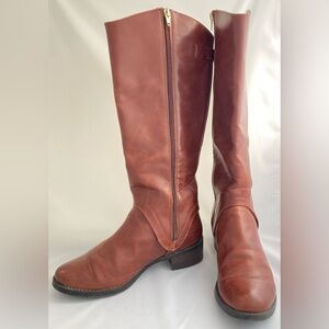 Merona Faux Leather Knee High Riding Boots - Brown - Womens Size 8